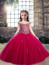 Discount Sleeveless Beading and Appliques Lace Up Little Girls Pageant Dress Wholesale