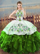 Flirting Green Sleeveless Lace Up Sweet 16 Dress for Sweet 16 and Quinceanera