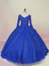 Tulle Long Sleeves 15 Quinceanera Dress and Lace and Appliques