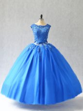 Sleeveless Beading and Appliques Lace Up Sweet 16 Dress