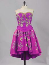 Sleeveless Lace Up Mini Length Embroidery Homecoming Dress