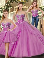 Free and Easy Floor Length Ball Gowns Sleeveless Lilac Vestidos de Quinceanera Lace Up