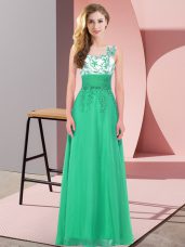 Gorgeous Scoop Sleeveless Backless Court Dresses for Sweet 16 Turquoise Chiffon