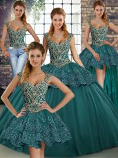Sleeveless Beading and Appliques Lace Up Vestidos de Quinceanera