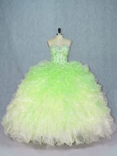 Luxurious Floor Length Ball Gowns Sleeveless Multi-color Quince Ball Gowns Lace Up