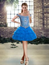 Sleeveless Beading and Pick Ups Lace Up Homecoming Dress Online