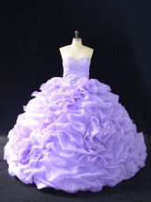 Lavender Quinceanera Gown Sweetheart Sleeveless Lace Up