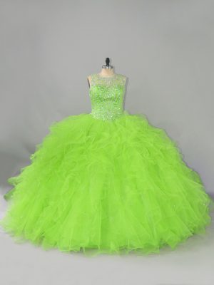 Latest Sleeveless Tulle Lace Up Vestidos de Quinceanera for Sweet 16 and Quinceanera