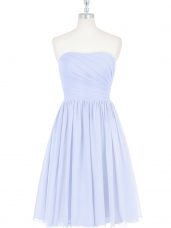 Dynamic Light Blue Sleeveless Chiffon Side Zipper Homecoming Dress for Prom and Party and Military Ball