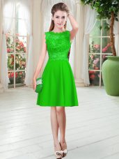 Excellent Green Sleeveless Lace Knee Length Party Dress for Toddlers