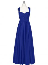 Royal Blue Sleeveless Chiffon Zipper Prom Party Dress for Prom and Party