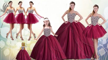 Most Popular Red Sleeveless Beading Floor Length Quinceanera Dresses
