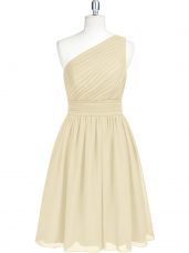 Belt Dress for Prom Champagne Zipper Sleeveless Mini Length