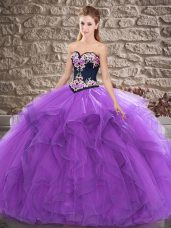 Lovely Sleeveless Beading and Embroidery Lace Up 15 Quinceanera Dress