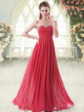 Sleeveless Zipper Floor Length Beading Formal Evening Gowns