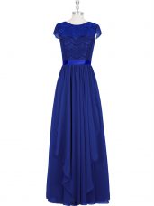 Perfect Cap Sleeves Lace Zipper Prom Evening Gown