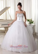 Organza Ball Gown Beaded Decorate Sweetheart and Waist With Rhinestones For Custom Made Wedding Dress