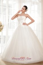 Brand New Ball Gown Strapless Floor-length Tulle Appliques Wedding Dress