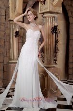 Elegant Empire Sweetheart Court Train Sequins Chiffon Wedding Dress