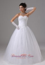 Ball Gown Wedding Dress With Appliques and Ruch Sweetheart Tulle In Aliso Viejo California