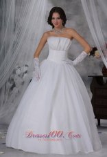 Webster City Iowa Beaded Decorate Bust Ball Gown Wedding Dress For 2013 Floor-length Strapless