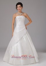 A-line Wedding Dress With Ruch Bodice Organza Floor-length Strapless