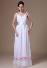 Empire Straps Floor-length Homecoming Dress With Belt