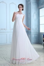Top Seller Empire V-neck Maternity Wedding Dress Chiffon Ruch Floor-length