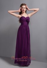 2013 Sexy Purple Ankle-length Chiffon Bridesmaid Dress with Hand Made Flower