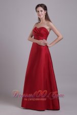 Cheap Wine Red A-Line / Princess Sweetheart Floor-length Taffeta Ruch Prom Dress