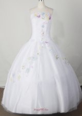 Embroidery With Beading Decorate Bodice Romantic Ball Gown Little Girl Pageant Dress Strapless Floor-length  Pageant Dresses