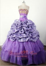 Modest Hand Made Flower Appliques Ball Gown Little Girl Pageant Dress Strapless Floor-length  Pageant Dresses