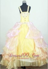 Appliques Little Girl Pageant Dresses With Ruffled Layers and Organza