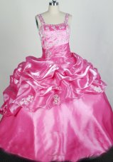 Rose Pink and Appliqes For Lovely Little Girl Pageant Dresses  Pageant Dresses