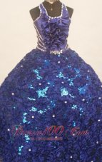 Fashionable Royal Blue Ball Gown 2013 Little Girl Pageant Dress Halter Floor-Length   Pageant Dresses