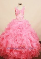 Best Ruffles 2013 Little Girl Pageant Dress Square Neck With Floor-Length Organza  Pageant Dresses
