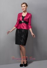 2013 Black and Fuchsia Mother Of The Bride Dress with Jacket Taffeta