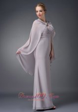 New Wonderful Grey Column V-neck Mother Of The Bride Dress Chiffon Ruch Floor-length