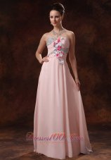 2013 Baby Pink Beaded Decorate Sweetheart and Hand Made Flowers Prom Dress For Prom Party In Covington Georgia