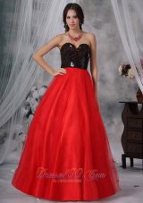 Best Red and Black A-Line / Princess Sweetheart Floor-length Sequins Paillette Prom Dress