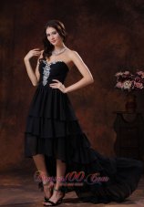Best Camp Verde Arizona Sweetheart Black High-low Prom Dress With Chiffon Rhinestones Decorate