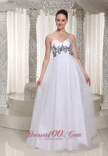 Best White Appliques Prom Dress For Formal Evening With Sweetheart Floor-length