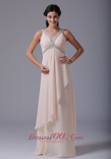 Best Lovely Baby Pink V-neck 2013 Prom Dress With Beading and Ruch In North Haven Connecticut