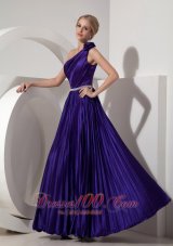 Best Lovely Dark Purple One Shoulder Prom Dress Beading