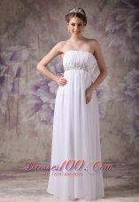 Best Customize Wedding Dress Empire Strapless Chiffon Appliques Floor-length