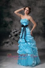 Clearence Beautiful Aqua Blue Strapless Prom / Evening Dress with Appliques