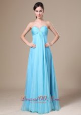 Clearence Stylish Chiffon Beading Empire Sweetheart Aqua Blue Prom Dress