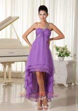 Beaded Decorate Shoulder For 2013 High-low Prom Dress Chiffon In Virginia