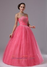 Plus Size Coral Red In Bonsall California With Beaded Decorate Bust For 2013 Military Ball Gowns