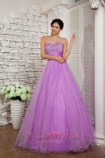 Plus Size 2013 Lavender Prom Dress A-line Sweetheart Organza Beading Floor-length